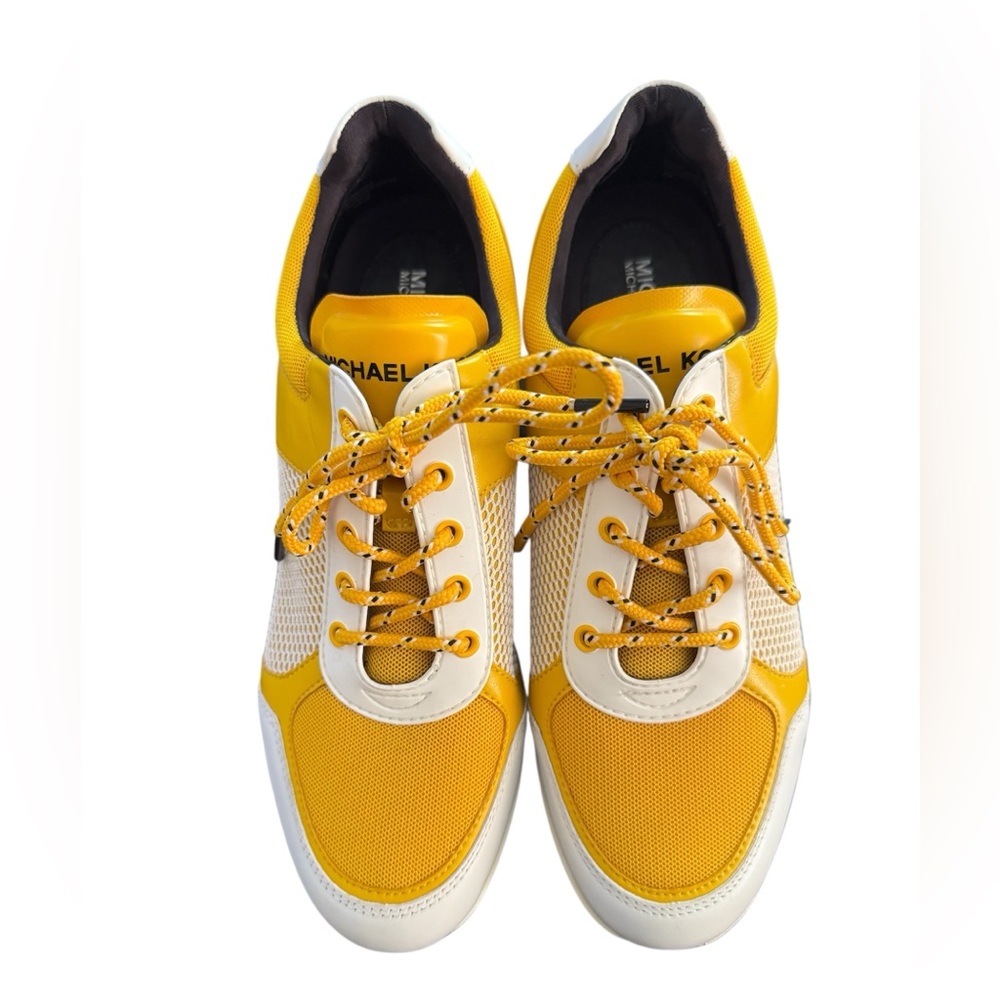 Michael Kors Vibrant Yellow and White Sneakers